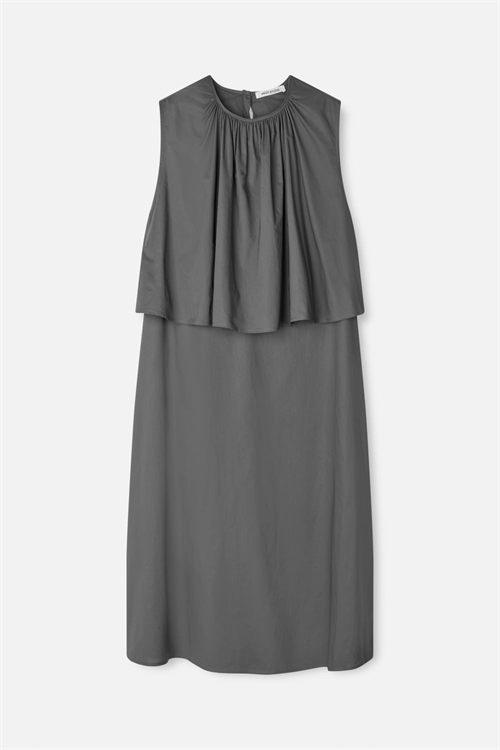 MKTD STUDIO DOREA SHEER COTTON ORGANIC DRESS ANTRACIT